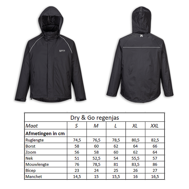 610910.40.XL LYNX Rain jacket Dry & Go size XL 80.5 x 64 x 62 cm