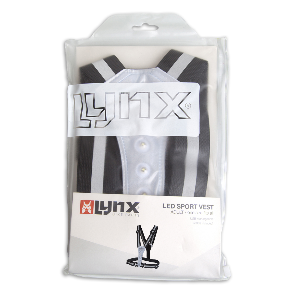 429005.BLA LYNX Reflective LED Sport vest USB